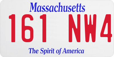 MA license plate 161NW4