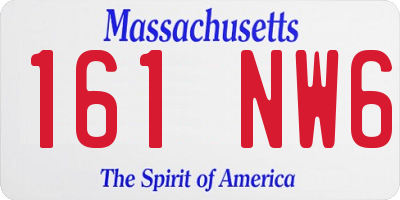 MA license plate 161NW6