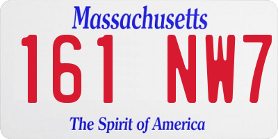 MA license plate 161NW7