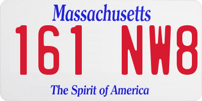 MA license plate 161NW8
