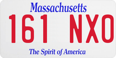MA license plate 161NX0