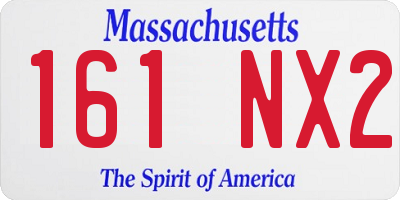 MA license plate 161NX2