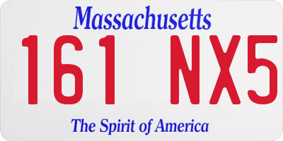 MA license plate 161NX5