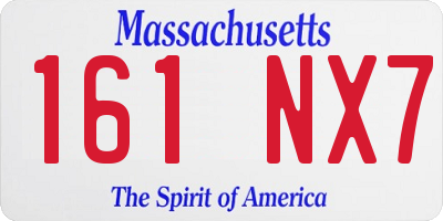 MA license plate 161NX7