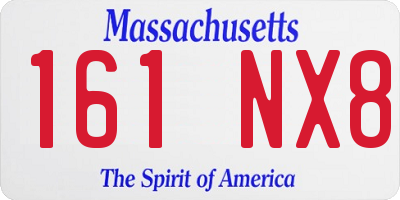 MA license plate 161NX8