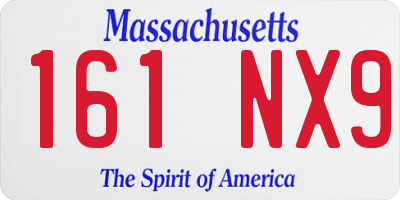 MA license plate 161NX9