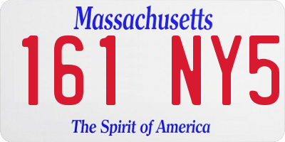 MA license plate 161NY5