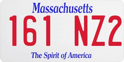 MA license plate 161NZ2