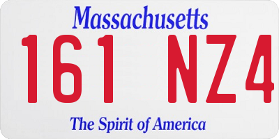 MA license plate 161NZ4