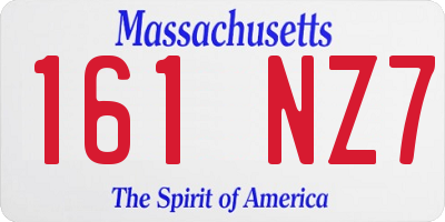 MA license plate 161NZ7