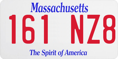 MA license plate 161NZ8