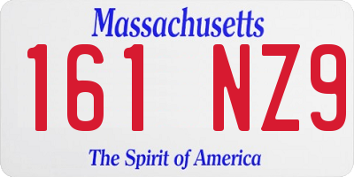 MA license plate 161NZ9