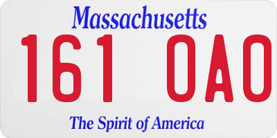 MA license plate 161OA0