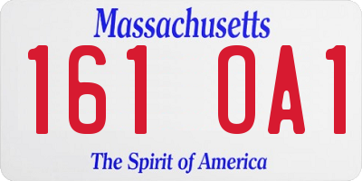 MA license plate 161OA1