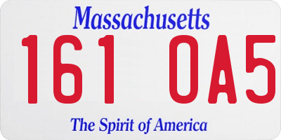 MA license plate 161OA5