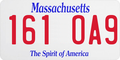 MA license plate 161OA9