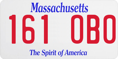 MA license plate 161OB0