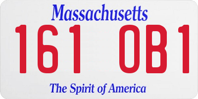 MA license plate 161OB1