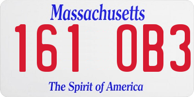 MA license plate 161OB3