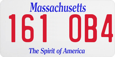 MA license plate 161OB4