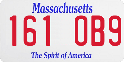 MA license plate 161OB9