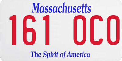 MA license plate 161OC0