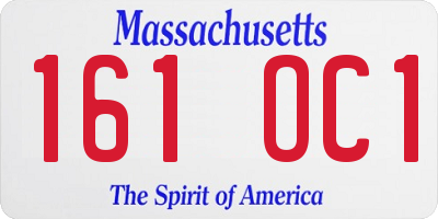 MA license plate 161OC1
