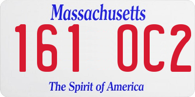 MA license plate 161OC2