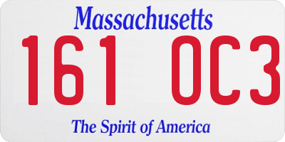 MA license plate 161OC3