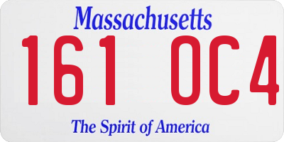 MA license plate 161OC4