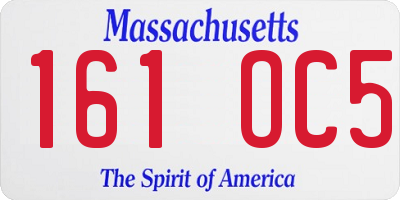 MA license plate 161OC5