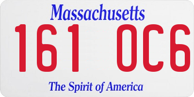 MA license plate 161OC6