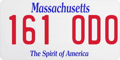 MA license plate 161OD0