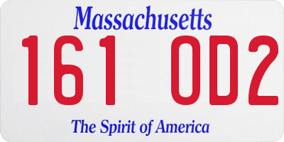 MA license plate 161OD2
