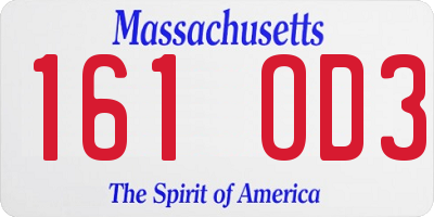 MA license plate 161OD3