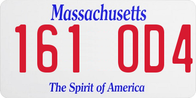 MA license plate 161OD4