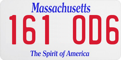 MA license plate 161OD6