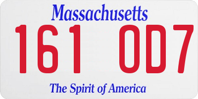MA license plate 161OD7