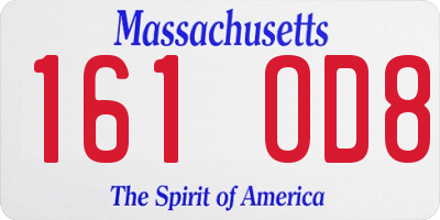 MA license plate 161OD8