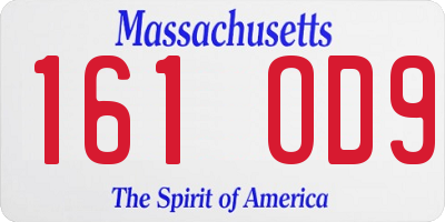 MA license plate 161OD9