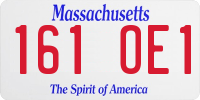 MA license plate 161OE1
