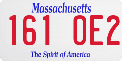 MA license plate 161OE2