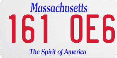 MA license plate 161OE6