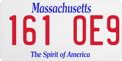 MA license plate 161OE9