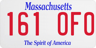 MA license plate 161OF0