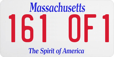 MA license plate 161OF1