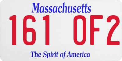 MA license plate 161OF2