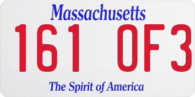 MA license plate 161OF3
