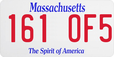 MA license plate 161OF5