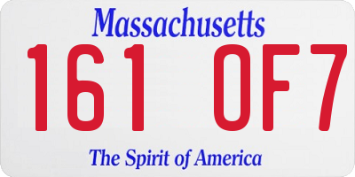 MA license plate 161OF7